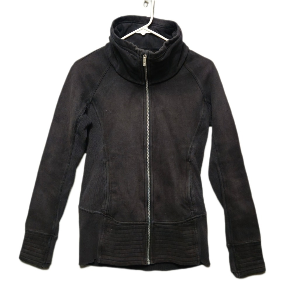 Lululemon Radiant Jacket II Full Zip Funnel Neck Faded Black Size 6 LW4AOPS